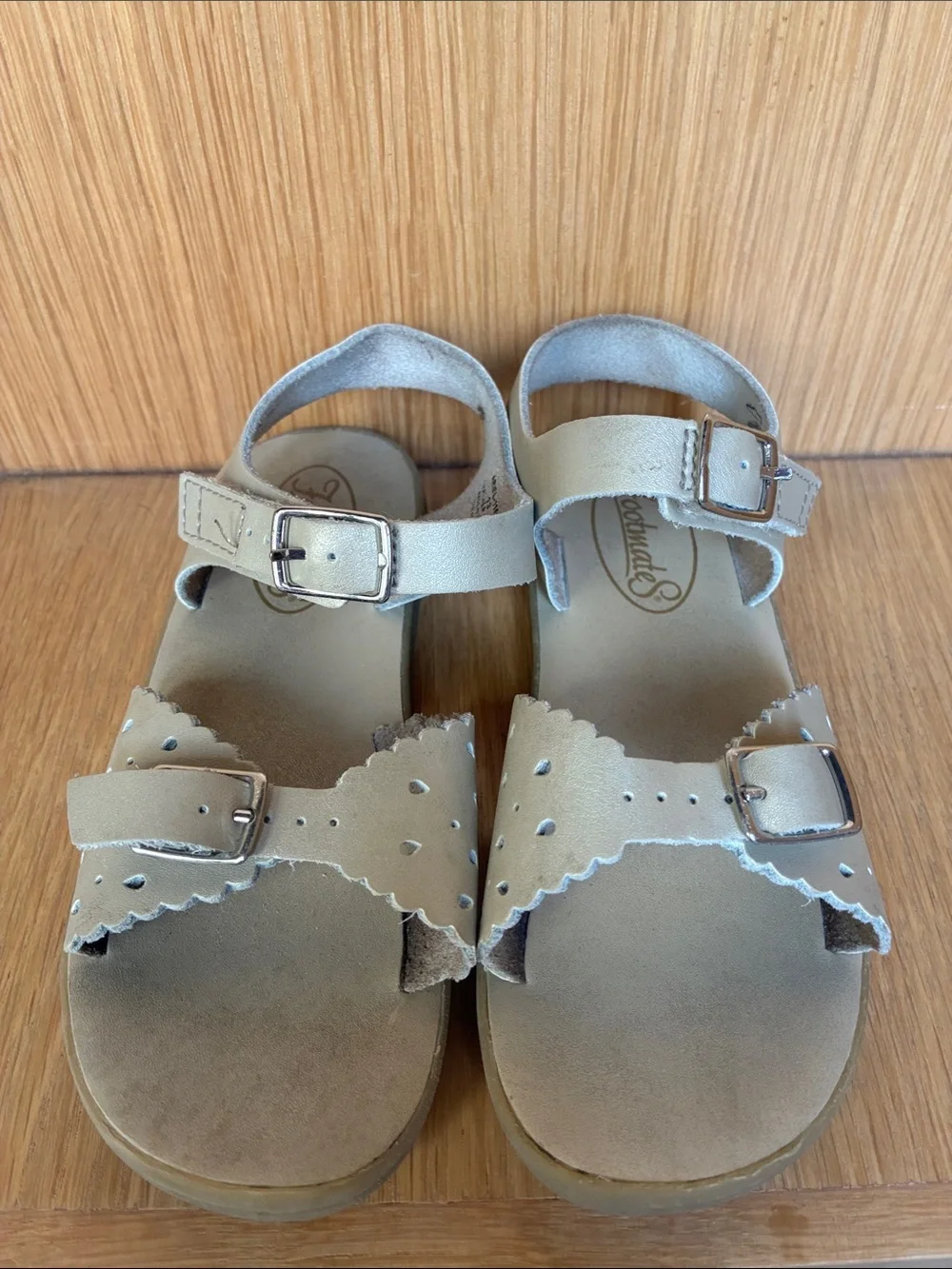 Footmates Girls ARIEL Leather Sandal - Gold - Size 13